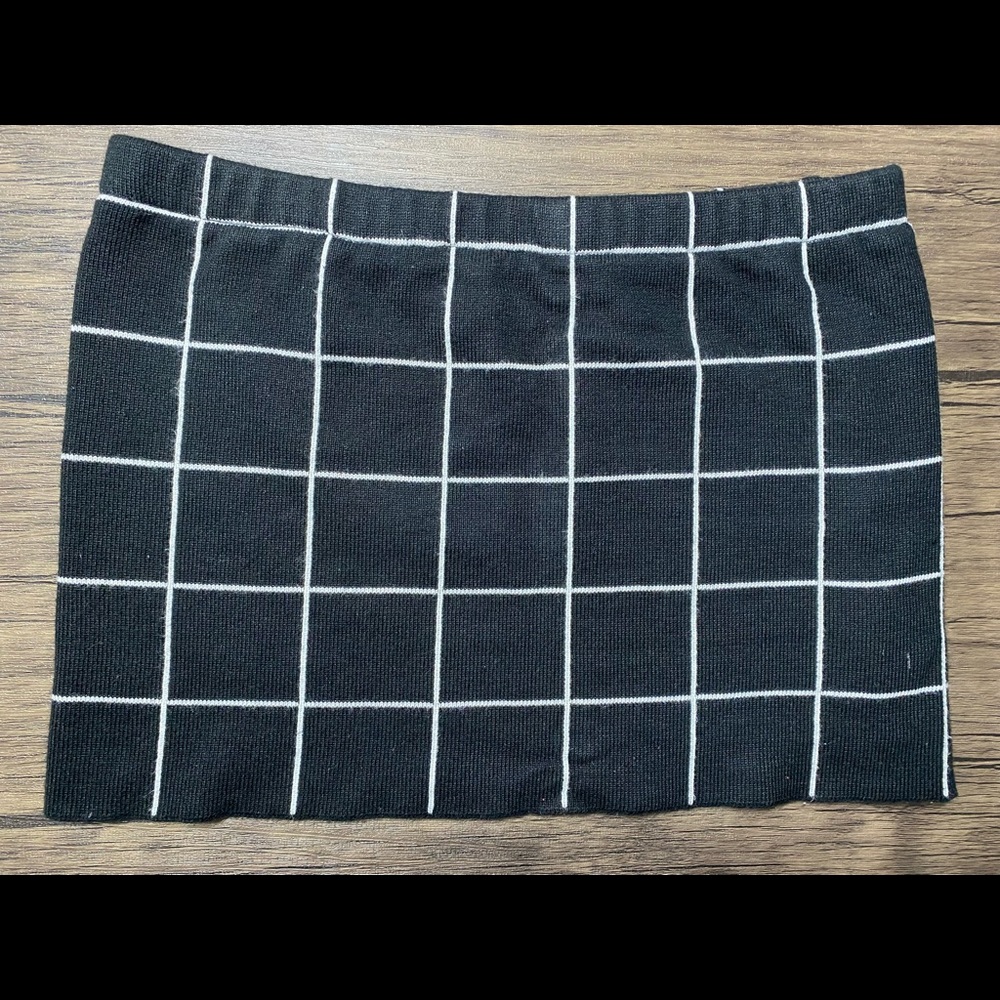 Black striped tube top - very thick material